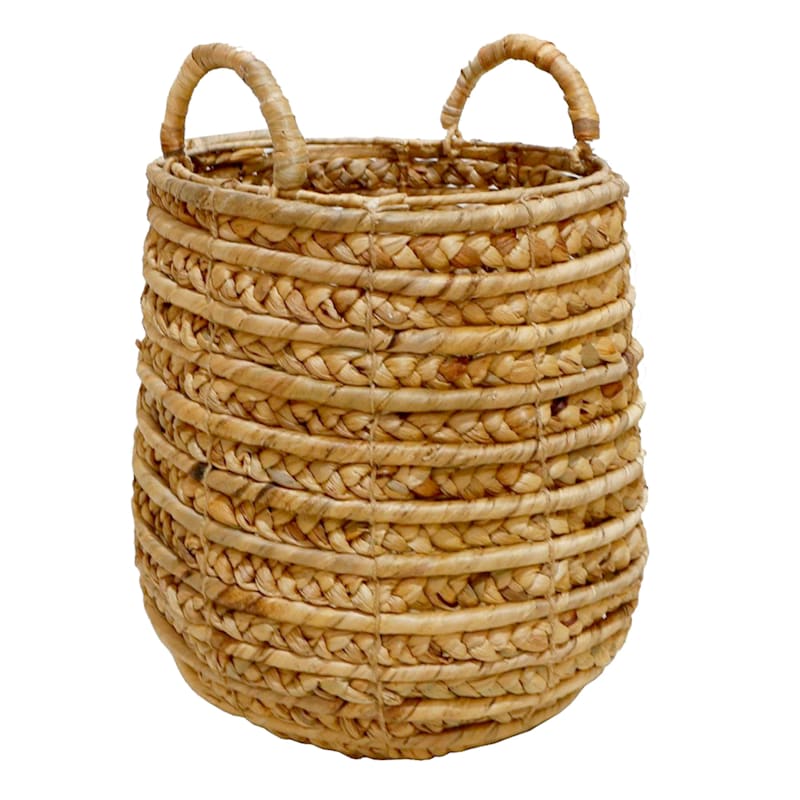 Natural Water Hyacinth Storage Basket, Small