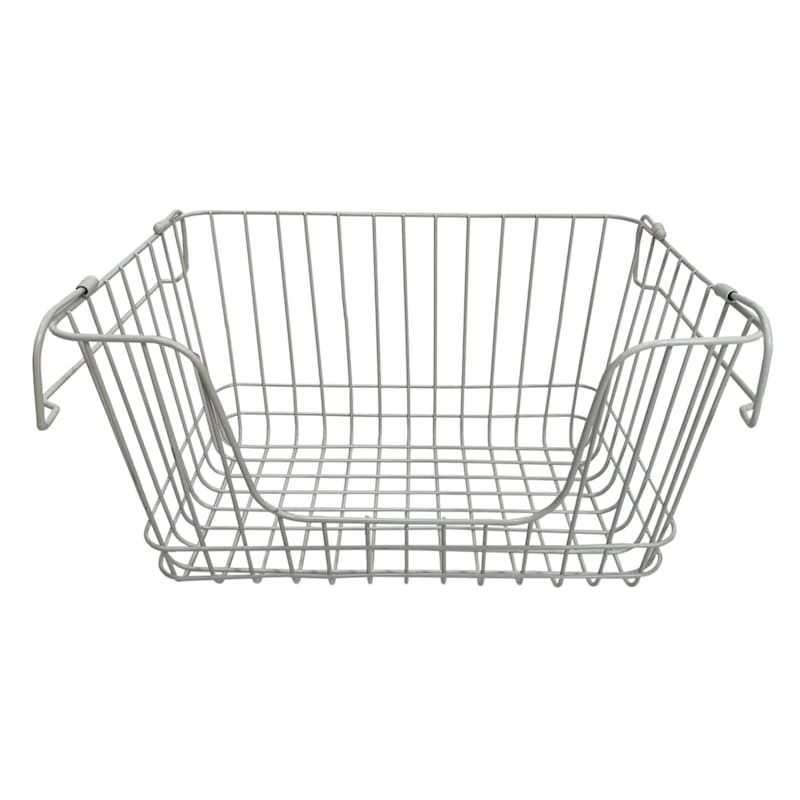 Stanley Black Metal Wire Stack Storage Basket, Large