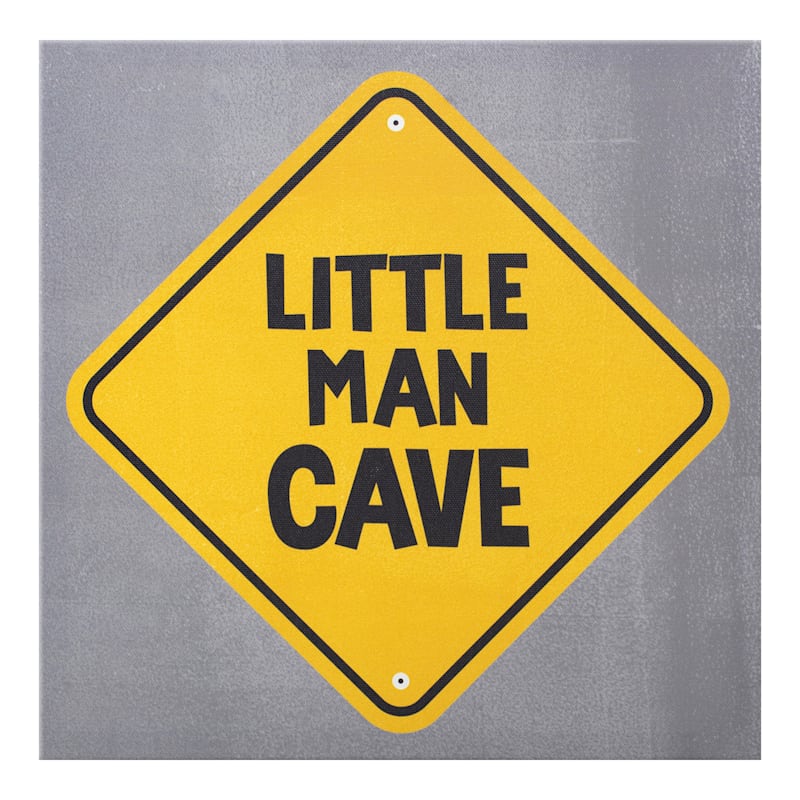 Little Man Cave Canvas Wall Art, 12"