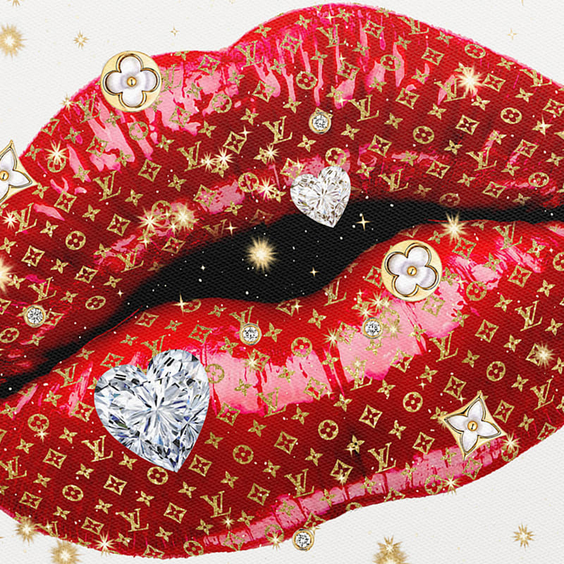 Supreme x LV Lips Canvas Art - Canvas art - Ready to Hang - Modern