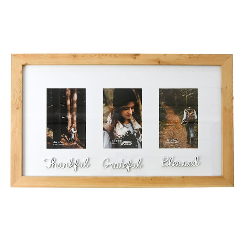 3-Opening Grateful, Thankful & Blessed Collage Picture Frame, 20x12