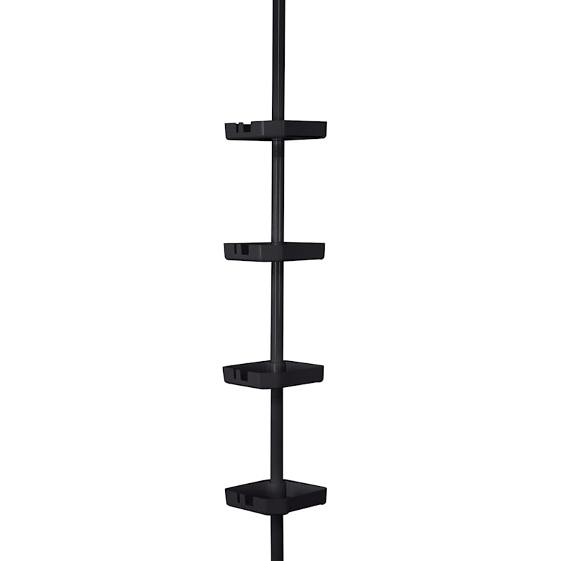 4Tier Tension Shower Caddy, Matte Black