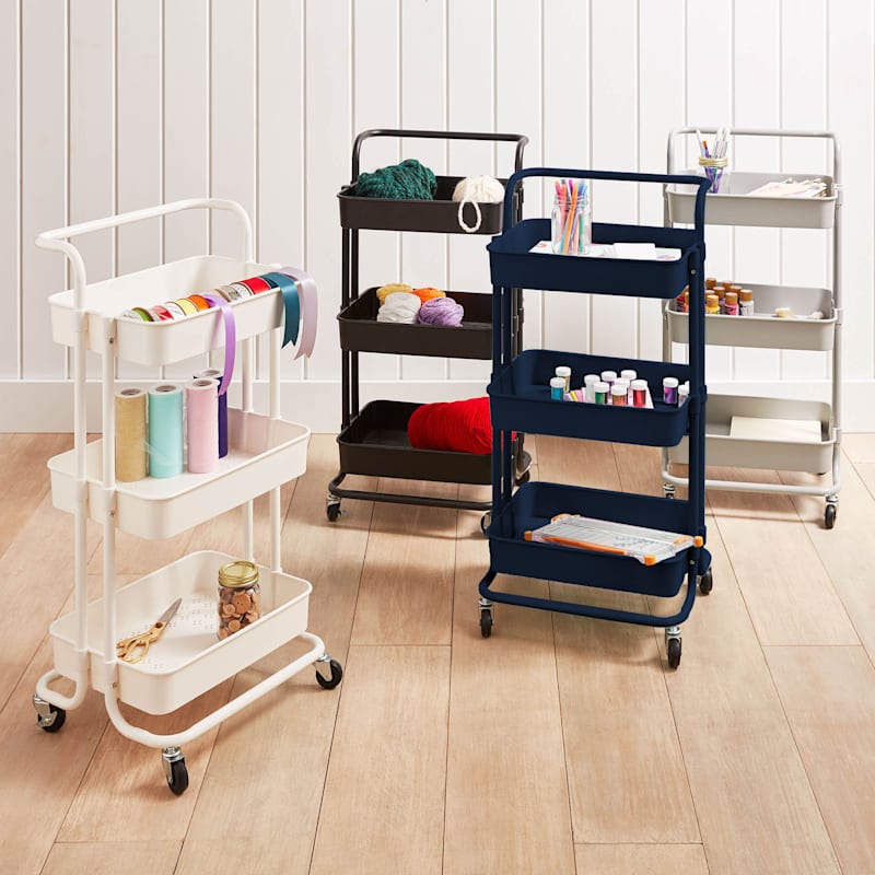 Grey Rolling Cart With Handle 34.2 