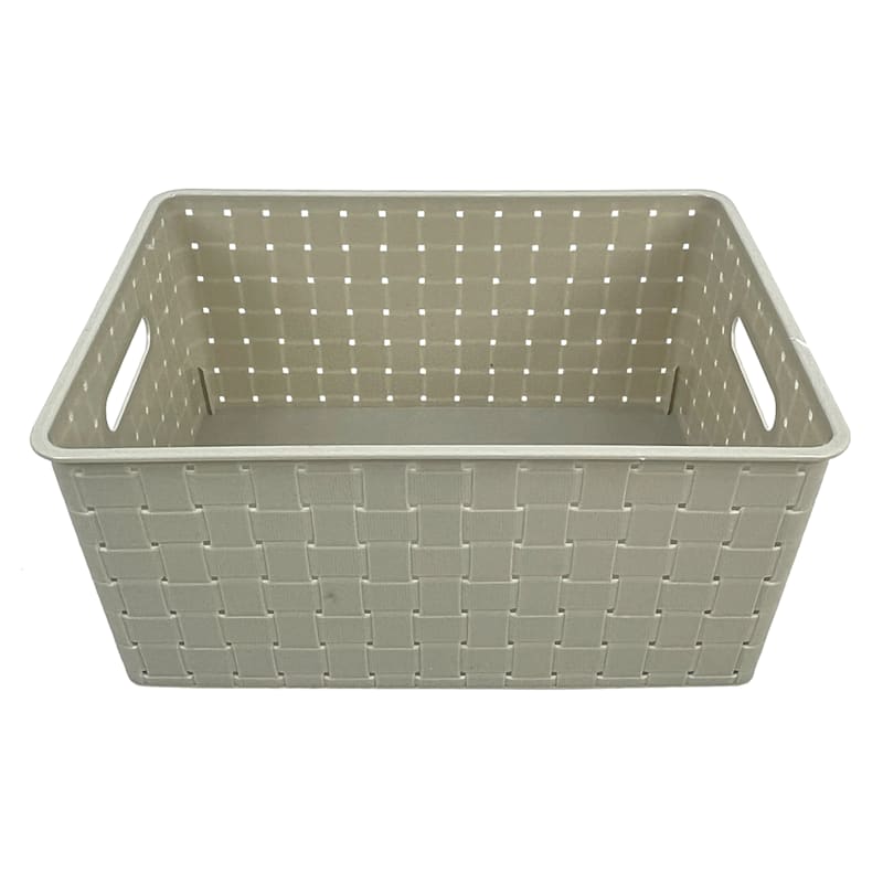 12X9X6 Strap Design Weave Basket- Cool Grey