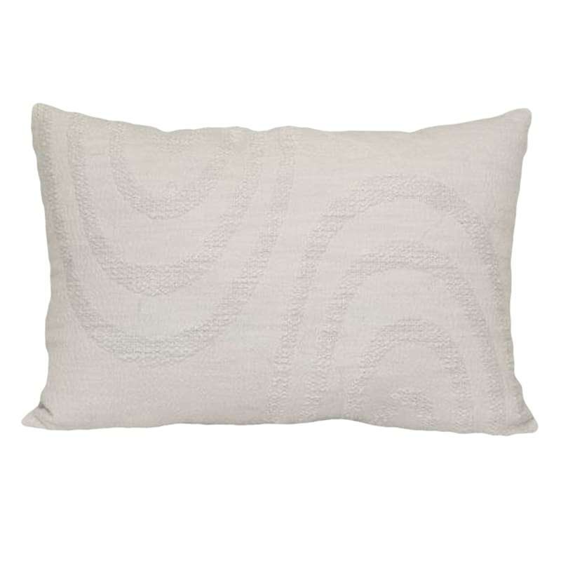 Found & Fable Blanc de Blanc Wave Design Throw Pillow, 14x20