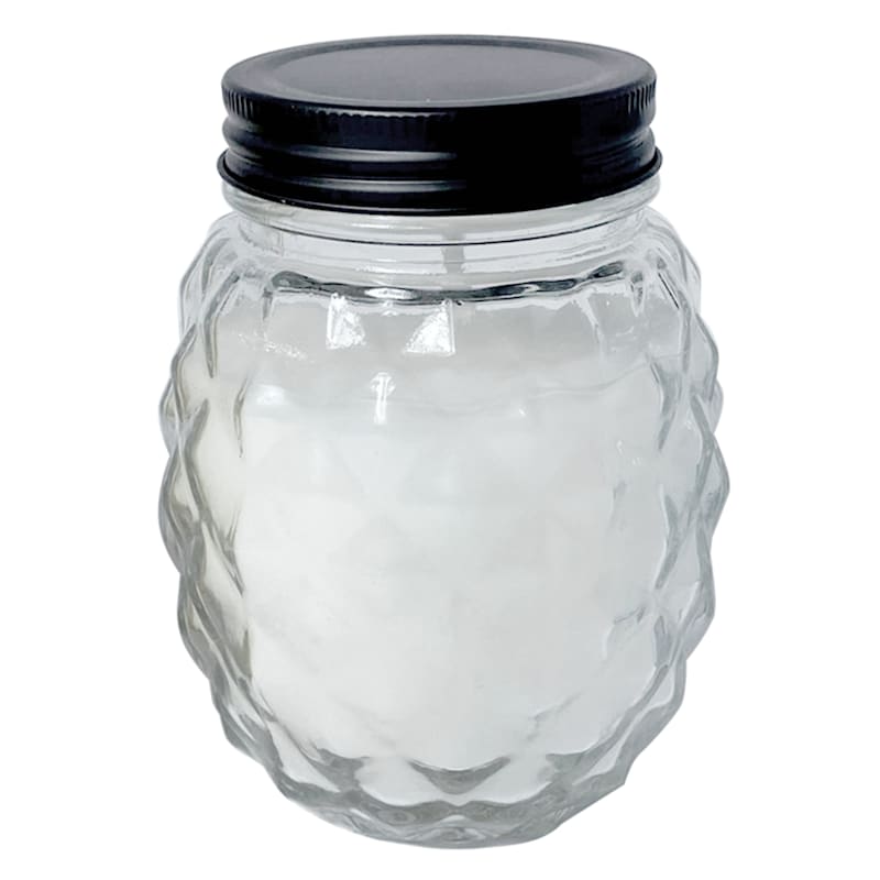 Clear Glass Pineapple Citronella Candle, 11oz