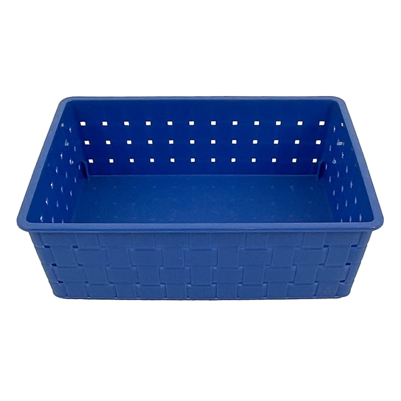 Blue Strap Weave Storage Basket, 7.8x5.6
