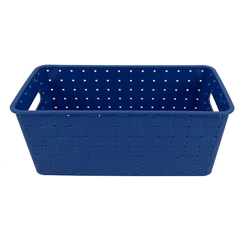 Blue Strap Weave Storage Basket,12x6
