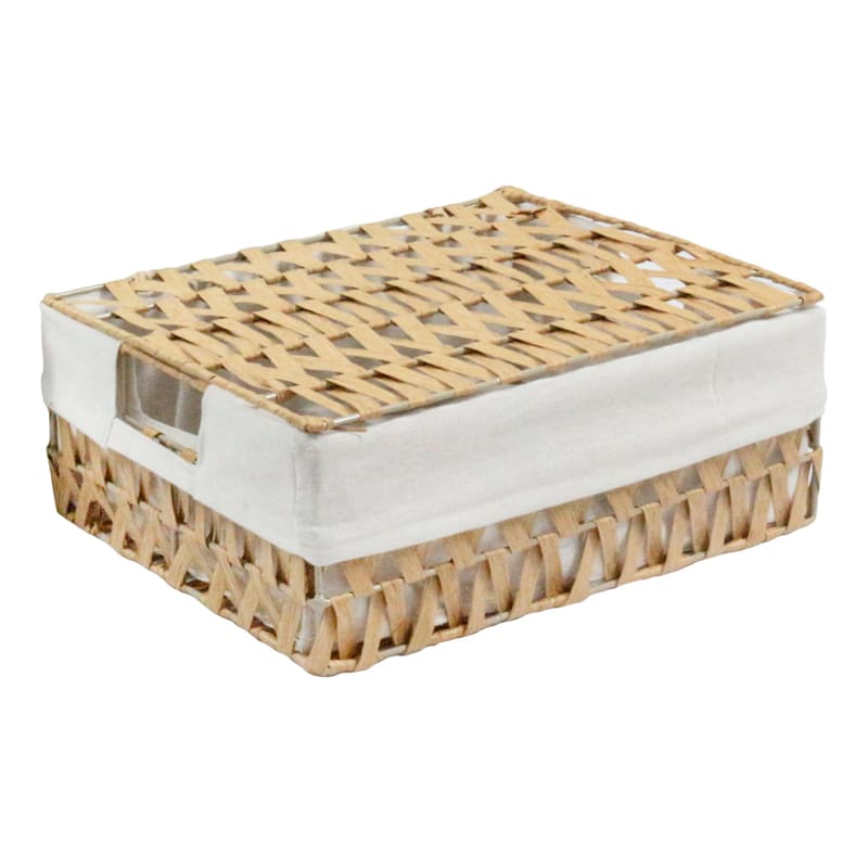 Chevy Natural Rectangle Storage Basket with Lid, Small