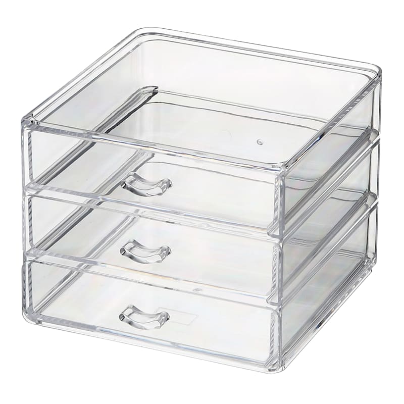 3 Tier Clear Pull Out Organizer with 3Pcs Storage Bins, Large Size