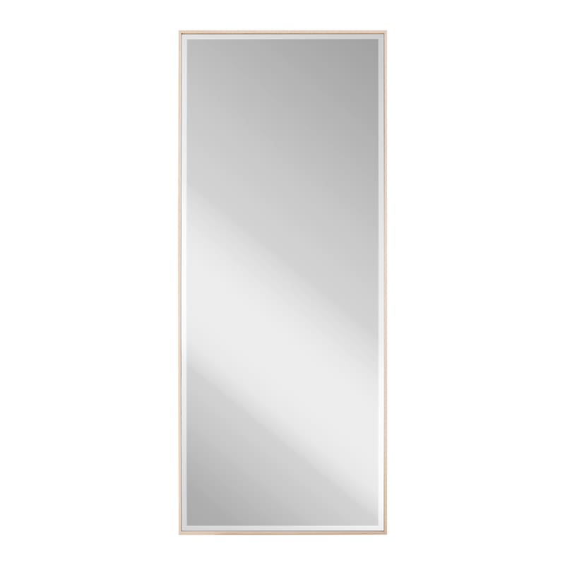 Light Natural Thin Framed Leaner Mirror, 24x58