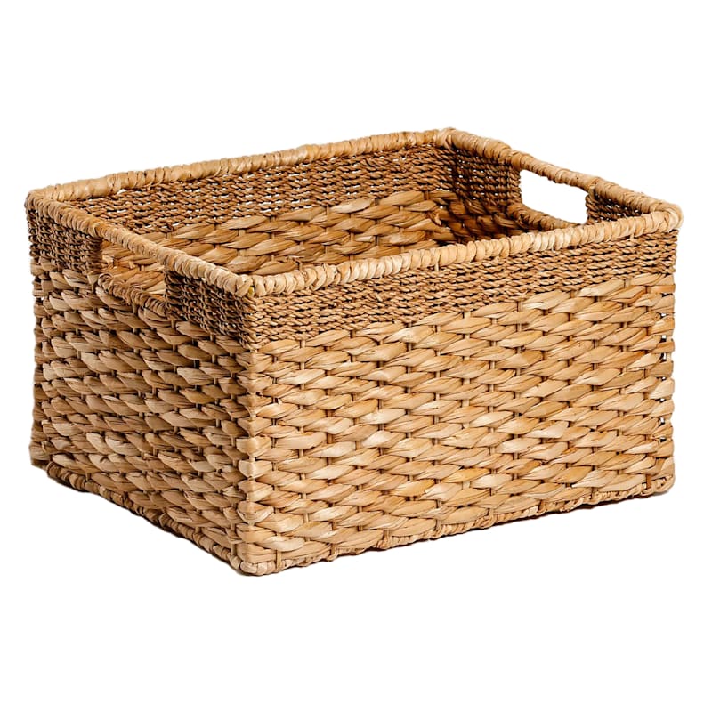 Joan Water Hyacinth Rectangle Storage Basket, Large