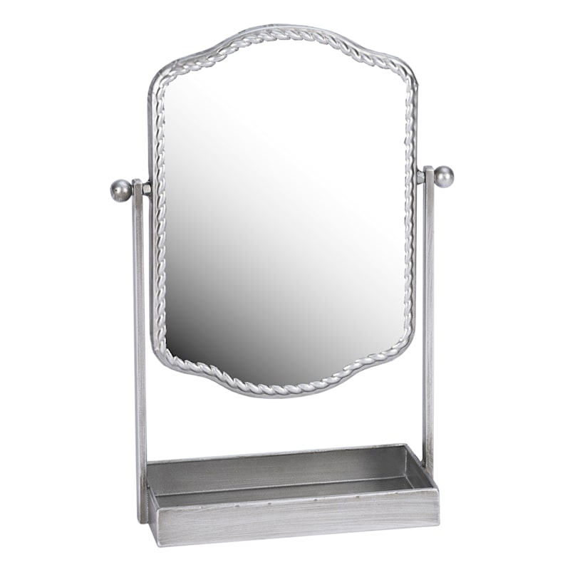 Silver and top mirror tray