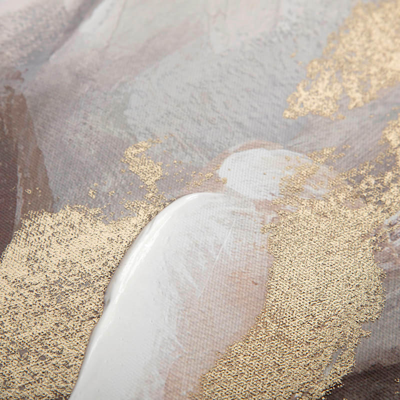 Providence White & Gold Floral Canvas Wall Art, 40x20