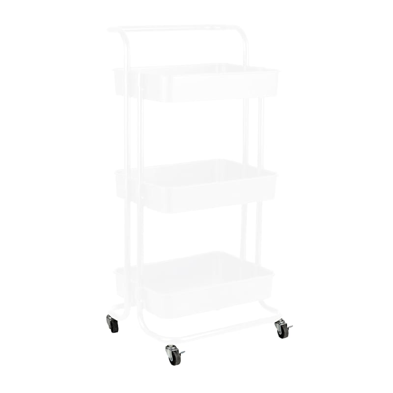 3-Tier Rolling Cart, White