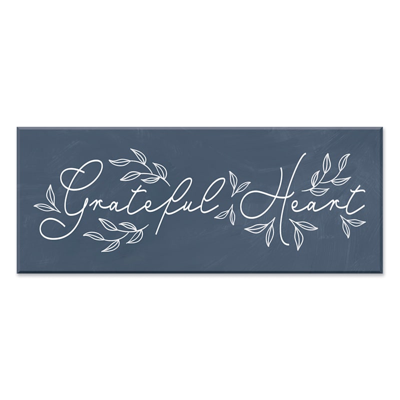 Grateful Heart Canvas Wall Art, 8x20