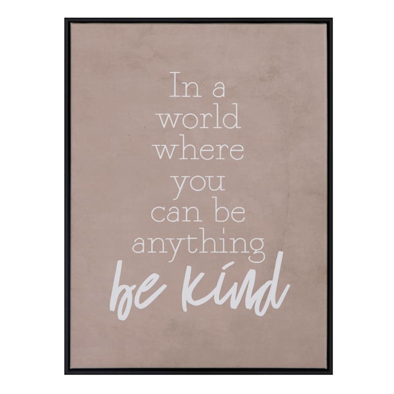 Found & Fable Framed Be Kind Canvas Wall Sign, 12x16