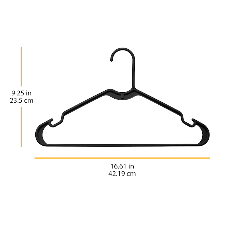 Set of 10 Tubular Hangers, Black