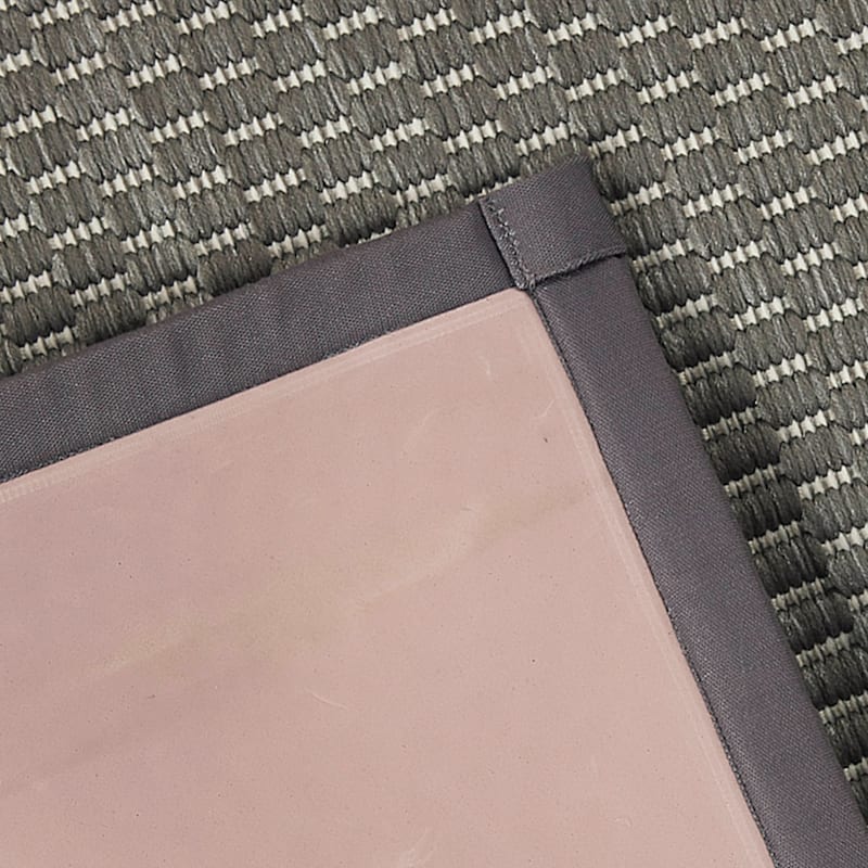 Tonal Light Grey PuffBack Washable Kitchen Mat, 21x34