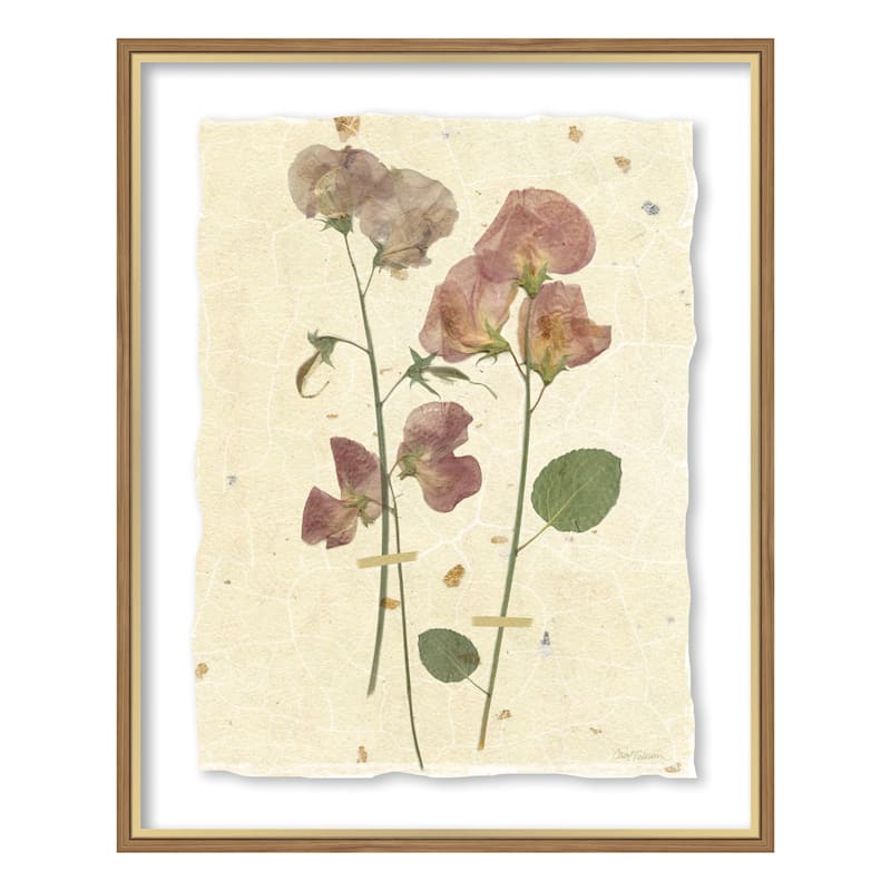 Honeybloom Glass Framed Floral Print Wall Art, 17x21