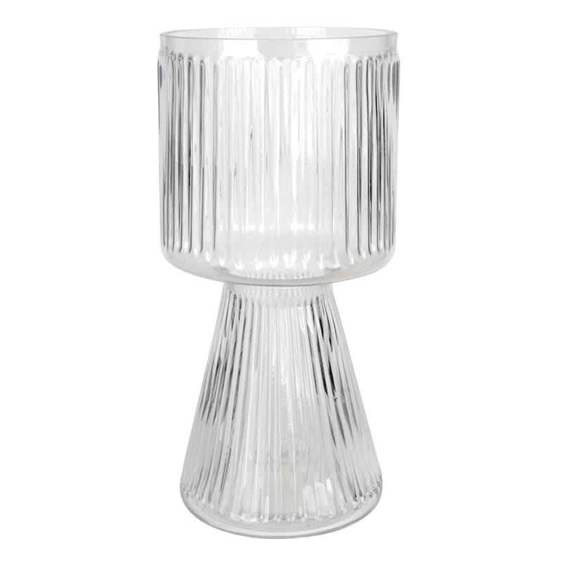 Willow Crossley Clear Ribbed Bulb Vase, 12"