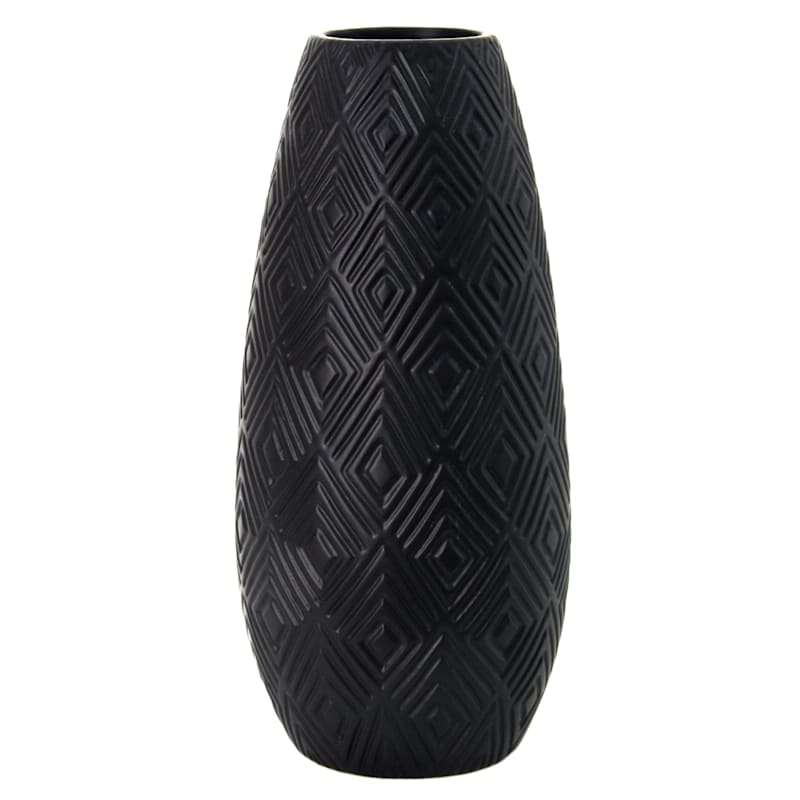 Found & Fable Eileen Black Ceramic Vase, 15"