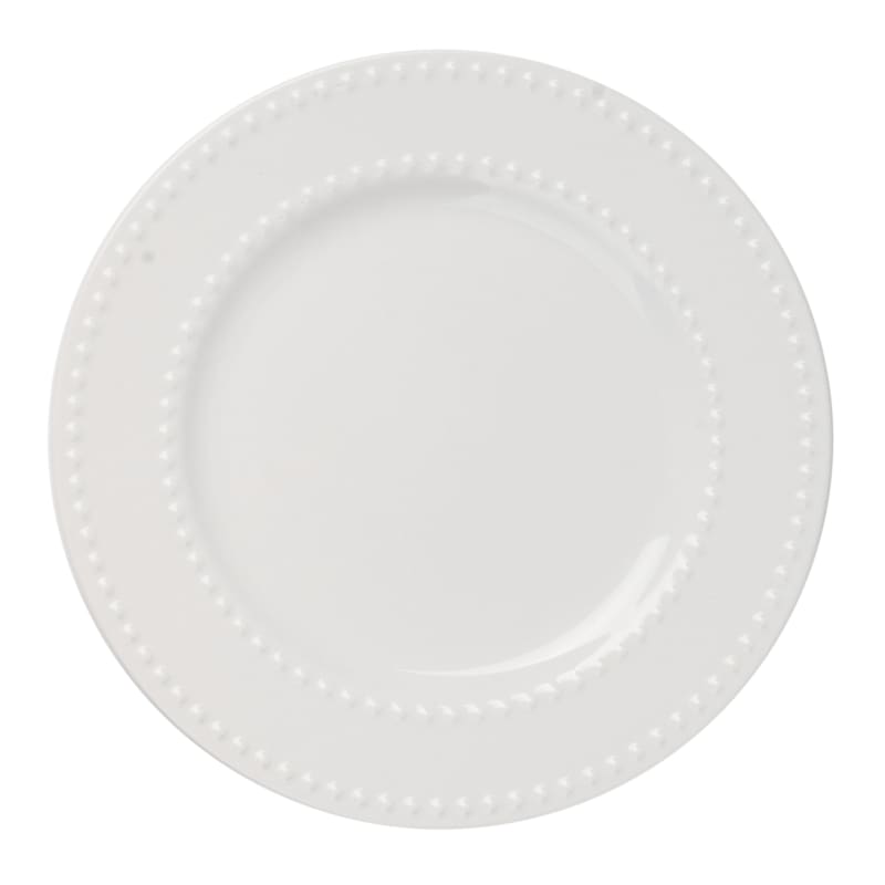 Providence White Beaded Salad Plate
