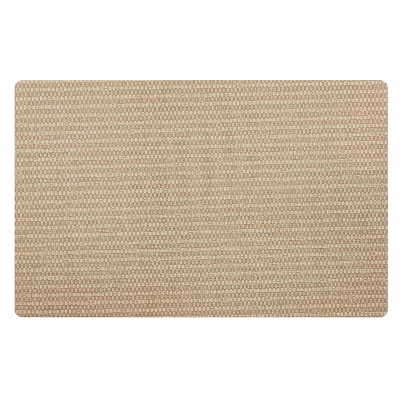 Beige Micro Lopo Striped Kitchen Mat, 23x36