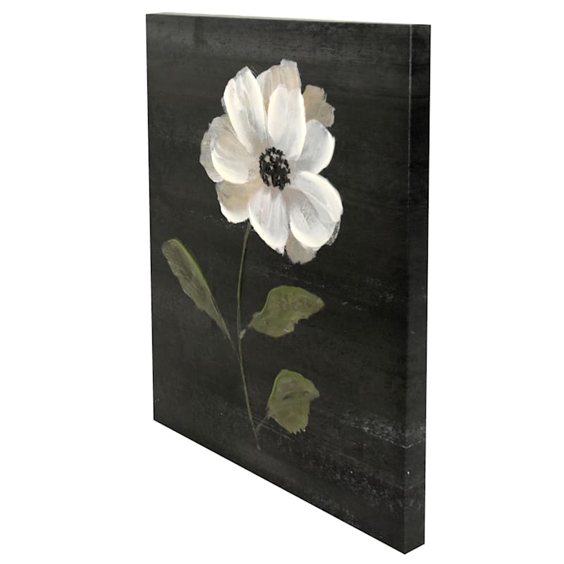 Providence Black Floral Canvas Wall Art, 16x20