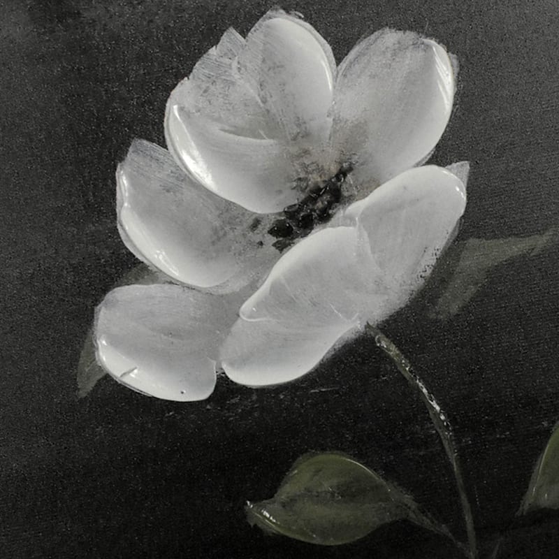 Providence Black Floral Canvas Wall Art, 16x20