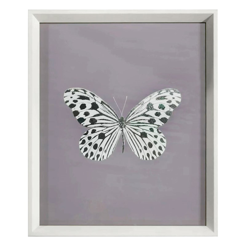 Laila Ali Glass Framed Butterfly Print Wall Art, 17x21