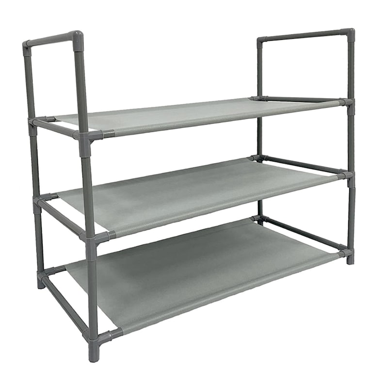 2-Tier Multi-Use Stackable Shoe Rack, Grey, Sold by at Home
