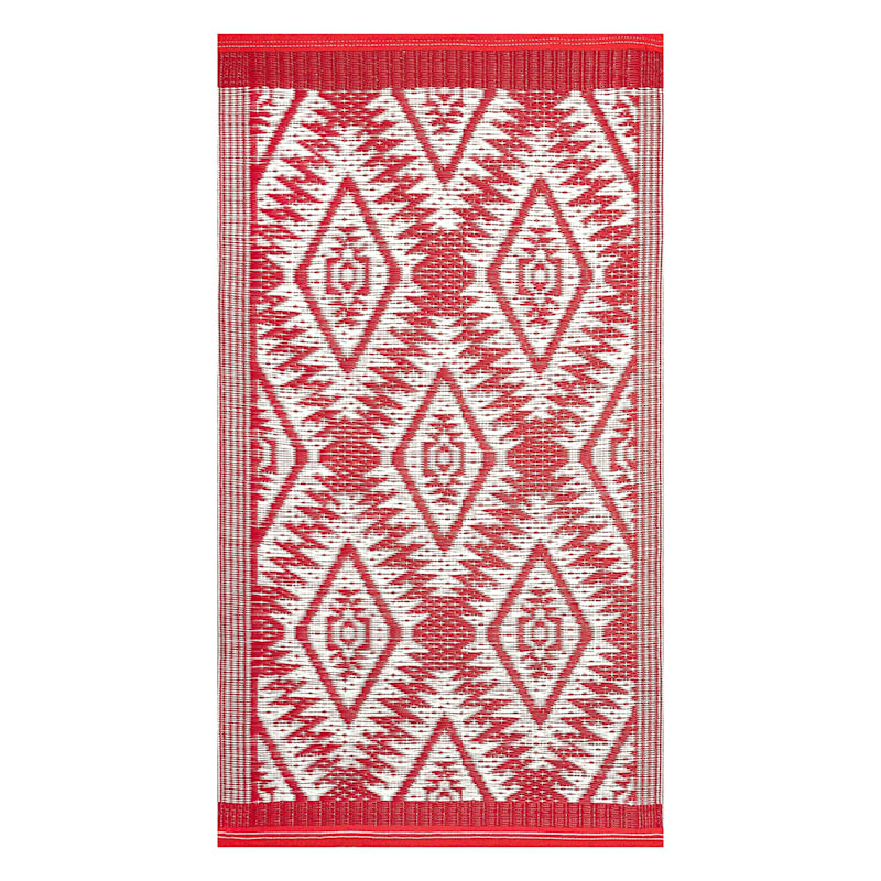 Red Plastic Outdoor Accent Rug, 2x4