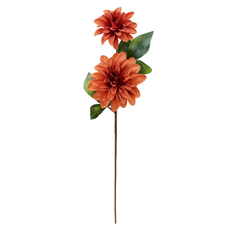 Willow Crossley Orange Dahlia Floral Stem, 26"