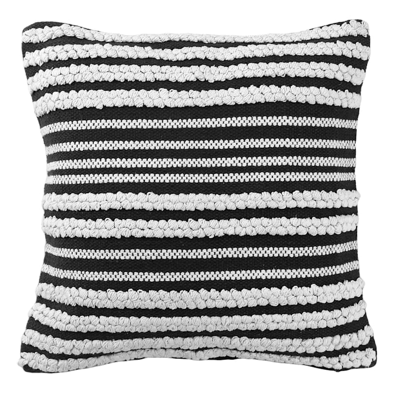 Black stripe shop throw pillow