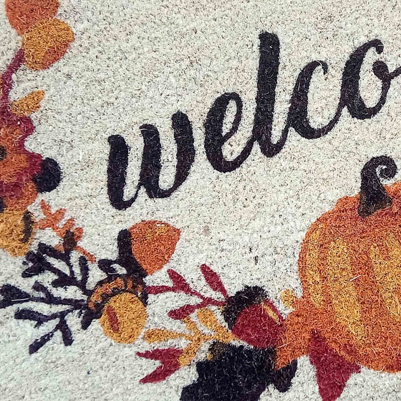 Welcome Fall Camper Doormat Primitive Autumn Indoor / Outdoor 18" x  30"