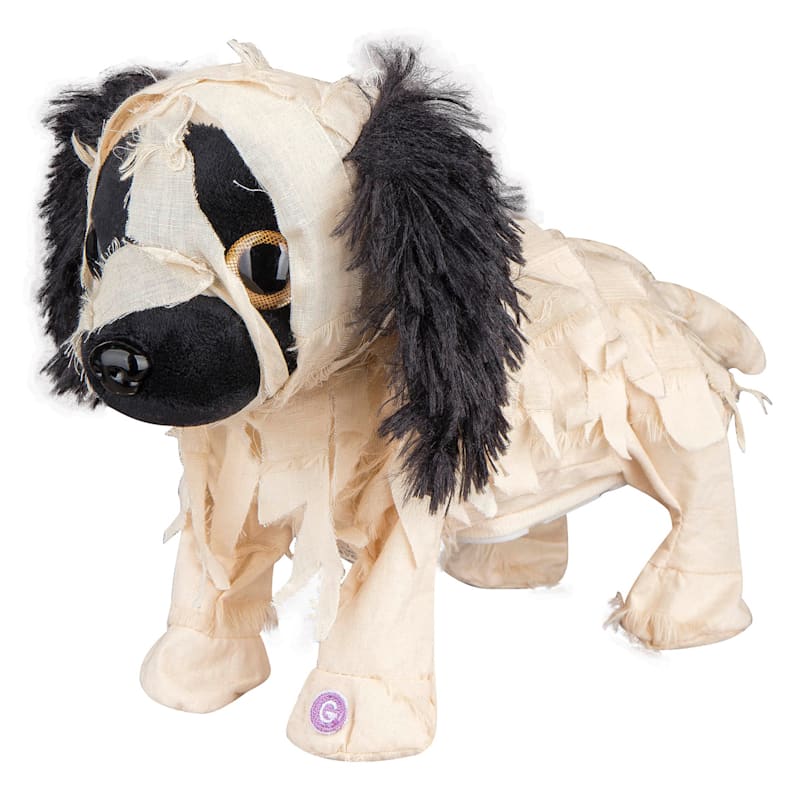 Tricky Treats Animated Puppy Mummy Dog Halloween Decor