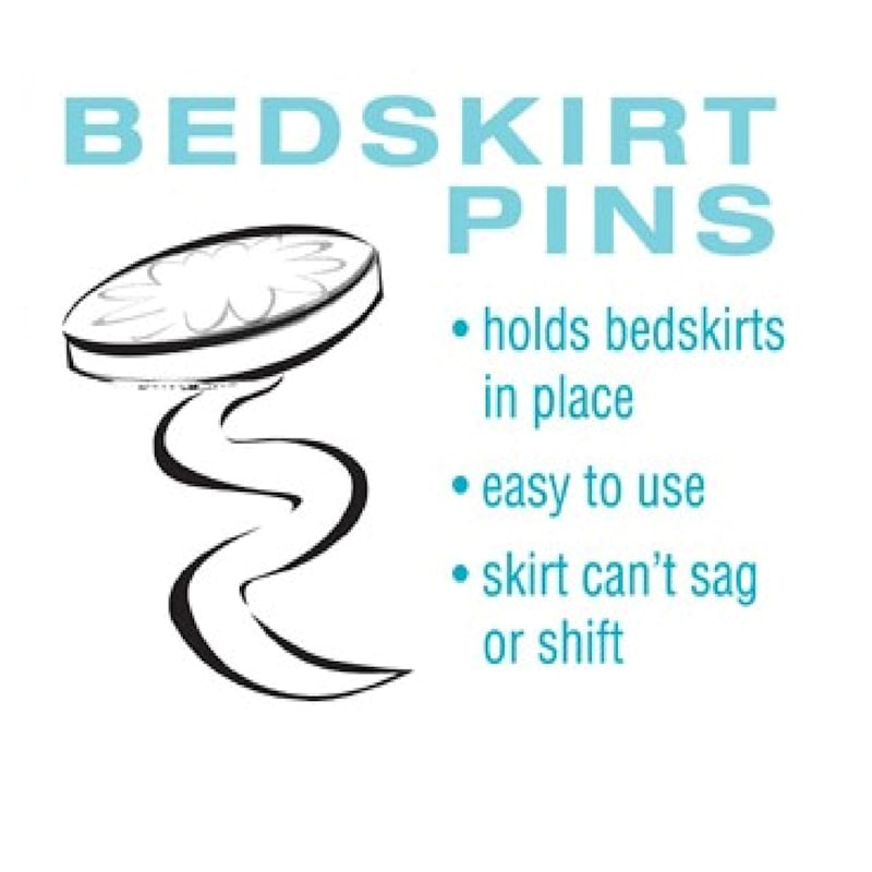 (2)Set of 12 Bedskirt Pins. Holds Bed Skirts in Place Easy to Use No  Sag/Shift