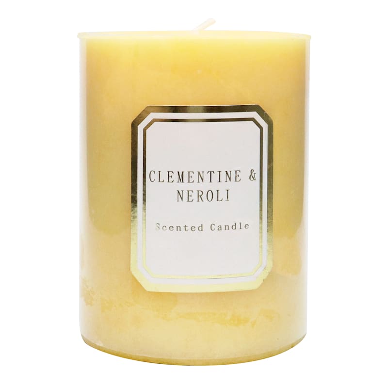 Providence Clementine & Neroli Scented Pillar Candle, 3x4