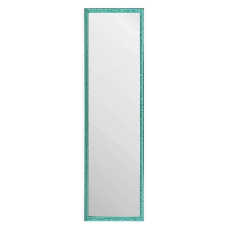 Turquoise Ornate Leaner Mirror, 14x50