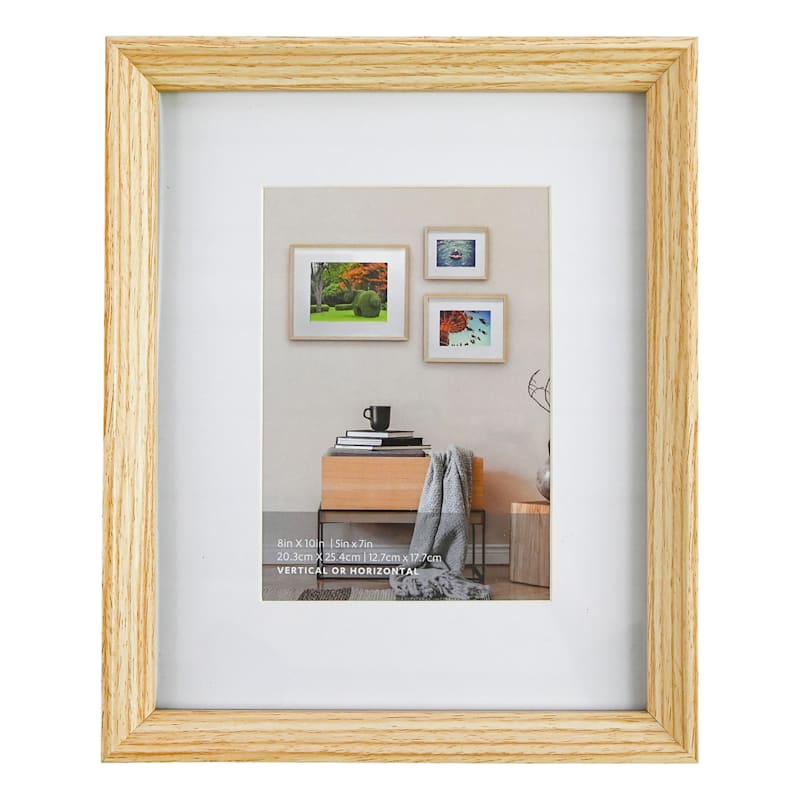 at Home 8 x 10 Matted to 5 x 7 Natural Wall Frame