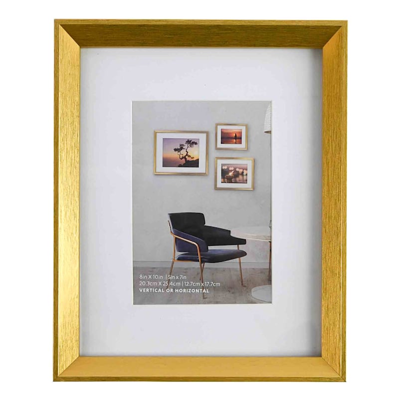 at Home 8 x 10 Matted to 5 x 7 Gold Wall Frame