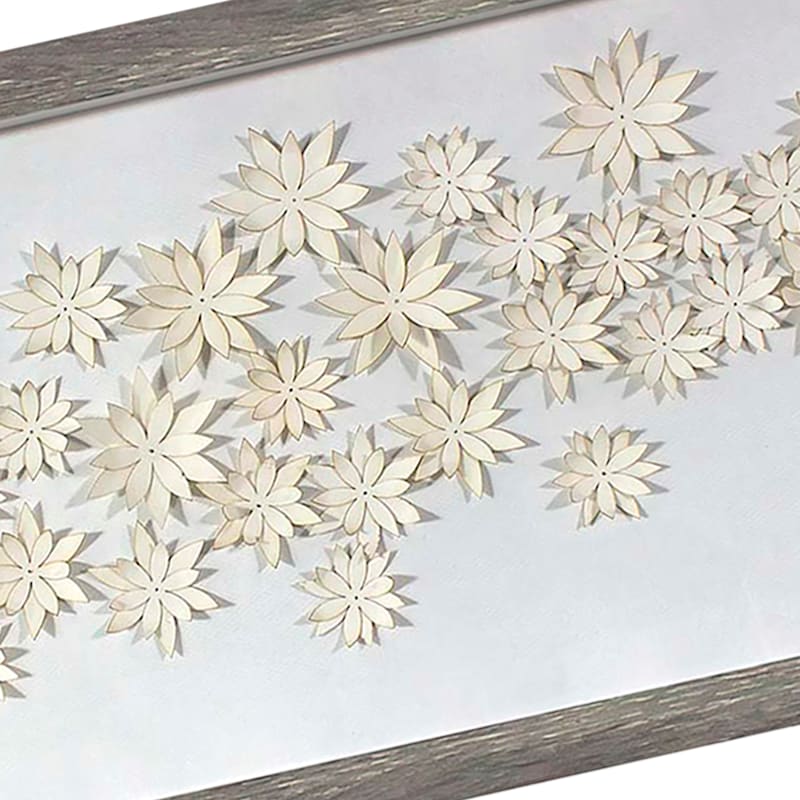 Framed Paper Flowers Wall Art, 12x24