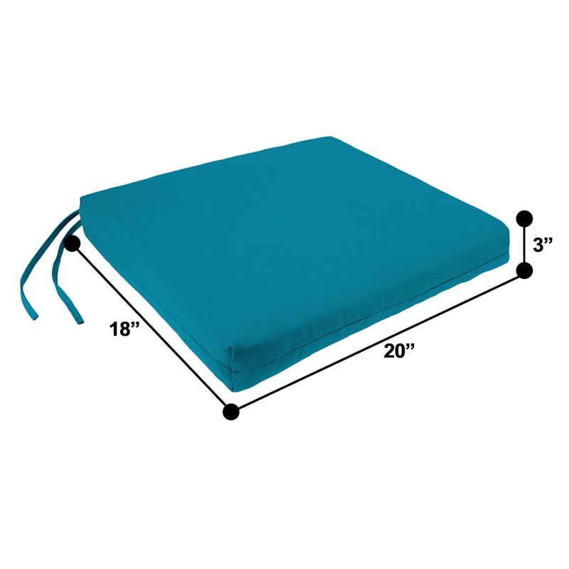 Turquoise Canvas Outdoor Square Seat Cushion