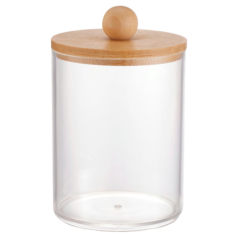 Round Q-Tip Holder with Bamboo Lid, Small
