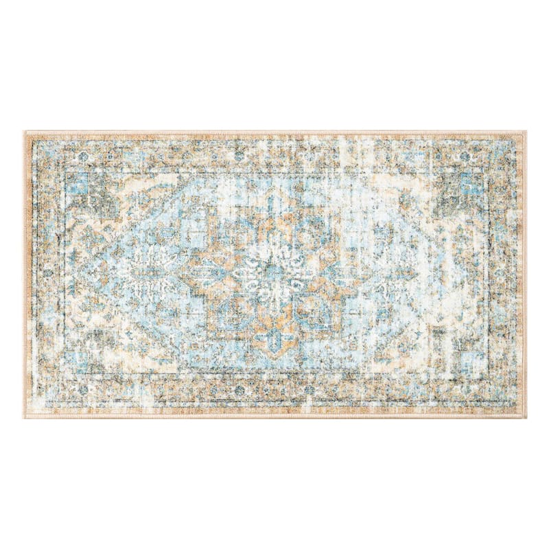 Empress Neutral Medallion Washable Tufted Accent Rug, 27x45