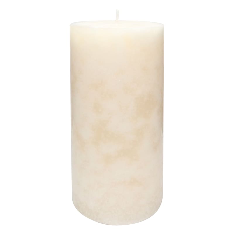Mottled Vanilla Pumpkin Scented Pillar Candle, 3x6