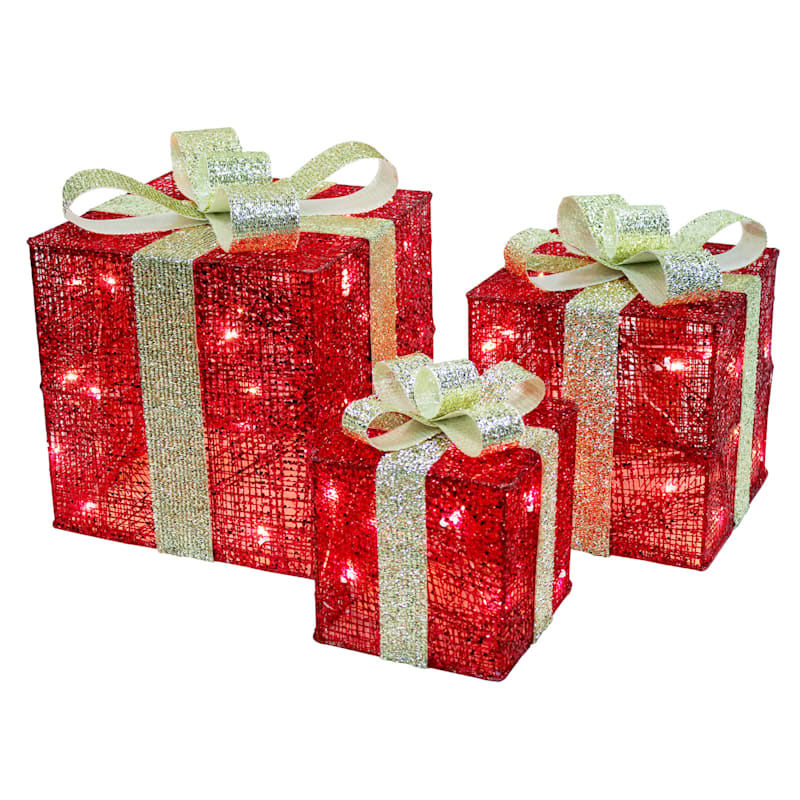 Red And Gold Glitter Gift Box