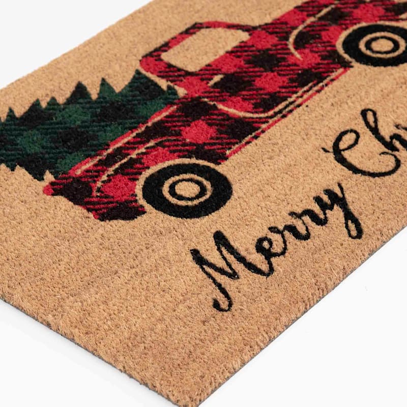 Honeybloom Buffalo Check Plaid Welcome Coir Mat, 18x30, Black Sold by at Home