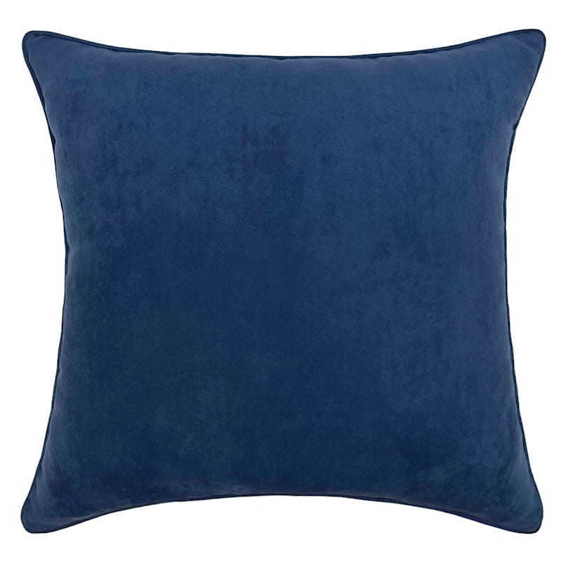 Medieval Blue Faux Suede Throw Pillow, 18"